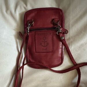 Harbour 2nd Benita Crossbody Bag Dark Red Leather Phone Case Purse